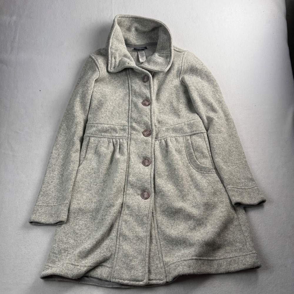 Patagonia Better Sweater Coat Gray Button Front Fleece Jacket Womens Large L